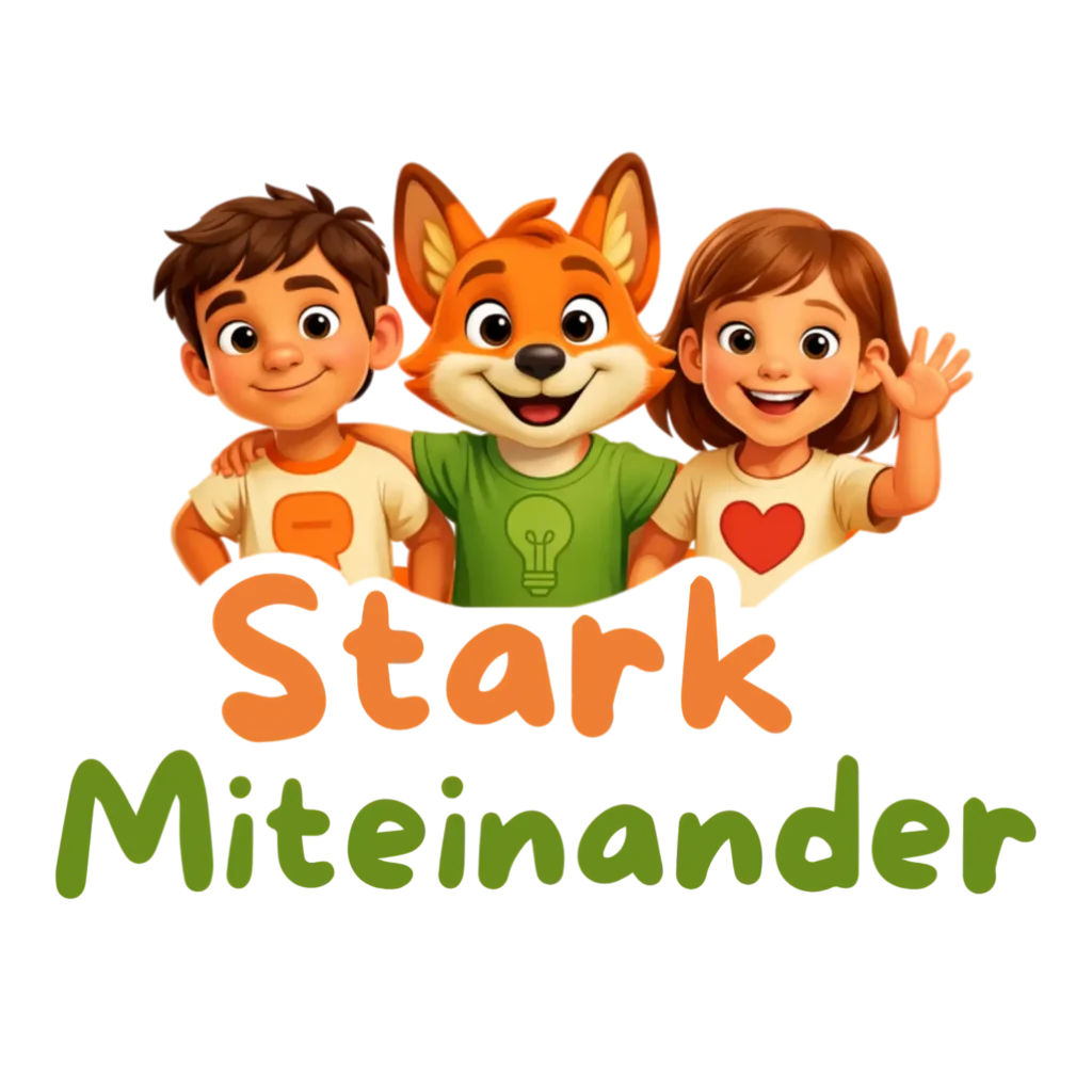 Koko, Lino und Emi winken für das Präventionsprojekt zum Sozialkompetenz-Training "Stark.miteinander".