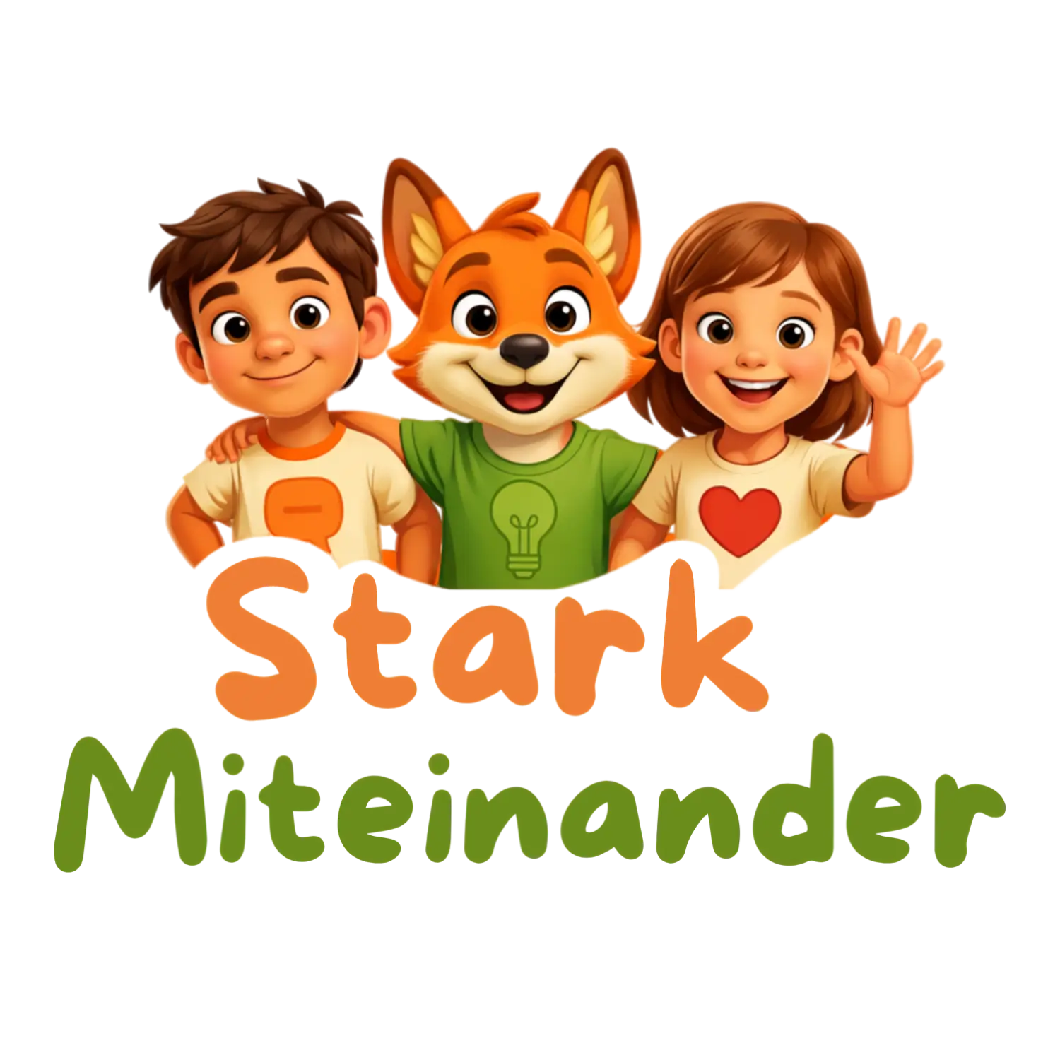 Koko, Lino und Emi winken für das Präventionsprojekt zum Sozialkompetenz-Training "Stark.miteinander".